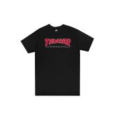 Thrasher Skate Mag Outlined Logo Short Sleeve Tee - Black - Short Sleeve T-Shirt