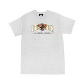 Thrasher Skate Mag Fortune Logo Short Sleeve Tee - Grey - Short Sleeve T-Shirt
