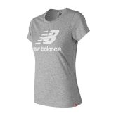 New Balance Essentials Stacked Logo Tee Wmns Grey - Grey - Short Sleeve T-Shirt