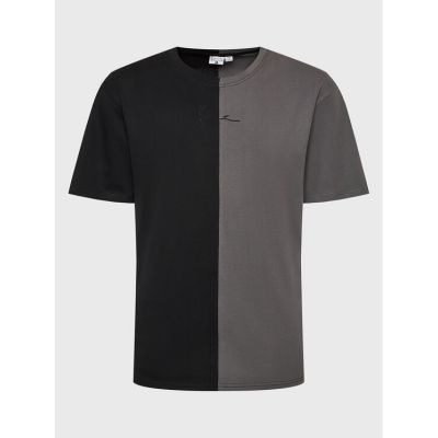 Karl Kani Small Signature Split Black/Anthracite Tee - Grey - Short Sleeve T-Shirt