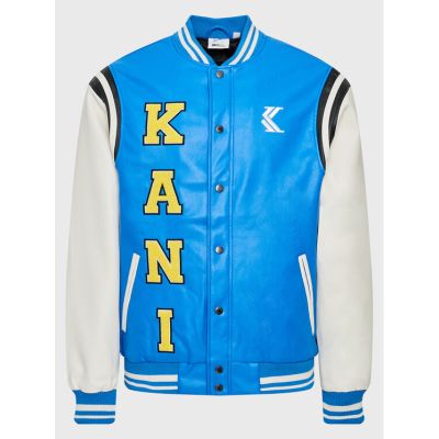 Karl Kani OG Smiley College Jacket Blue/Off White - Blue - Jacket