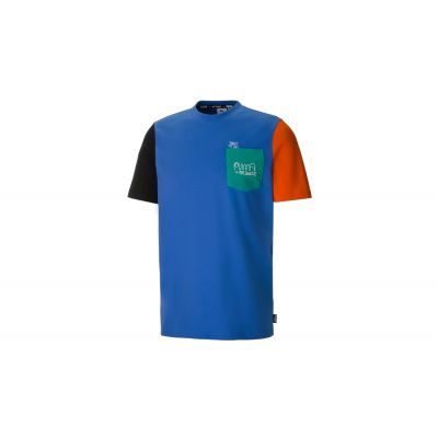 Puma x Mr Doodle Colourblock Men´s Tee - Blue - Short Sleeve T-Shirt