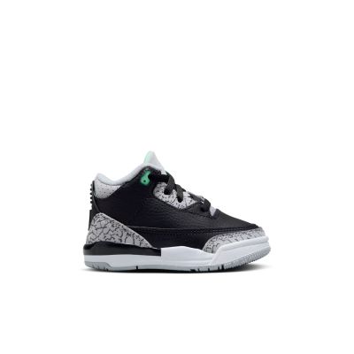Air Jordan 3 Retro "Green Glow" (TD) - Black - Sneakers