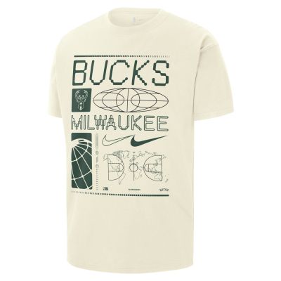 Nike NBA Milwaukee Bucks Max90 Tee - White - Short Sleeve T-Shirt