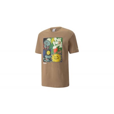 Puma Adventure Planet Graphic Men's Tee - Brown - Short Sleeve T-Shirt
