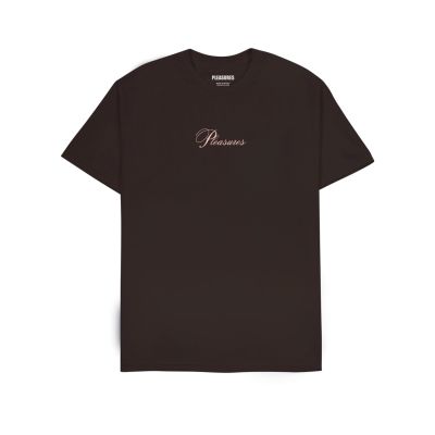 Pleasures Stack Tee Brown - Brown - Short Sleeve T-Shirt